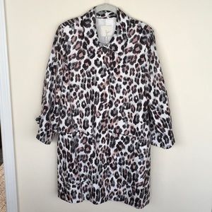 EUC Joie Lined Linen Leopard Coat